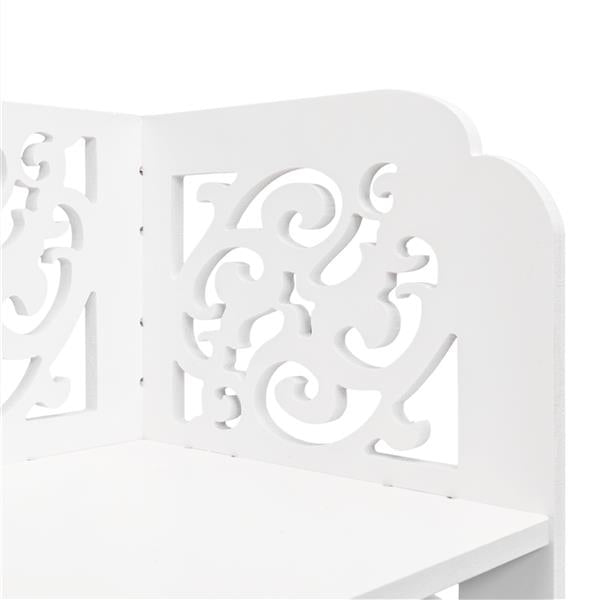 HAOYYE Wood-Plastic Four-Tier Shoe Rack, White, Durable Space-Saving Organizer, Modern Design, Versatile Use, Premium Quality Storage Solution, Stylish Look for Living Room, Bedroom, or Entryway, Ideal for Storing Shoes, Bags, and Home Essentials.