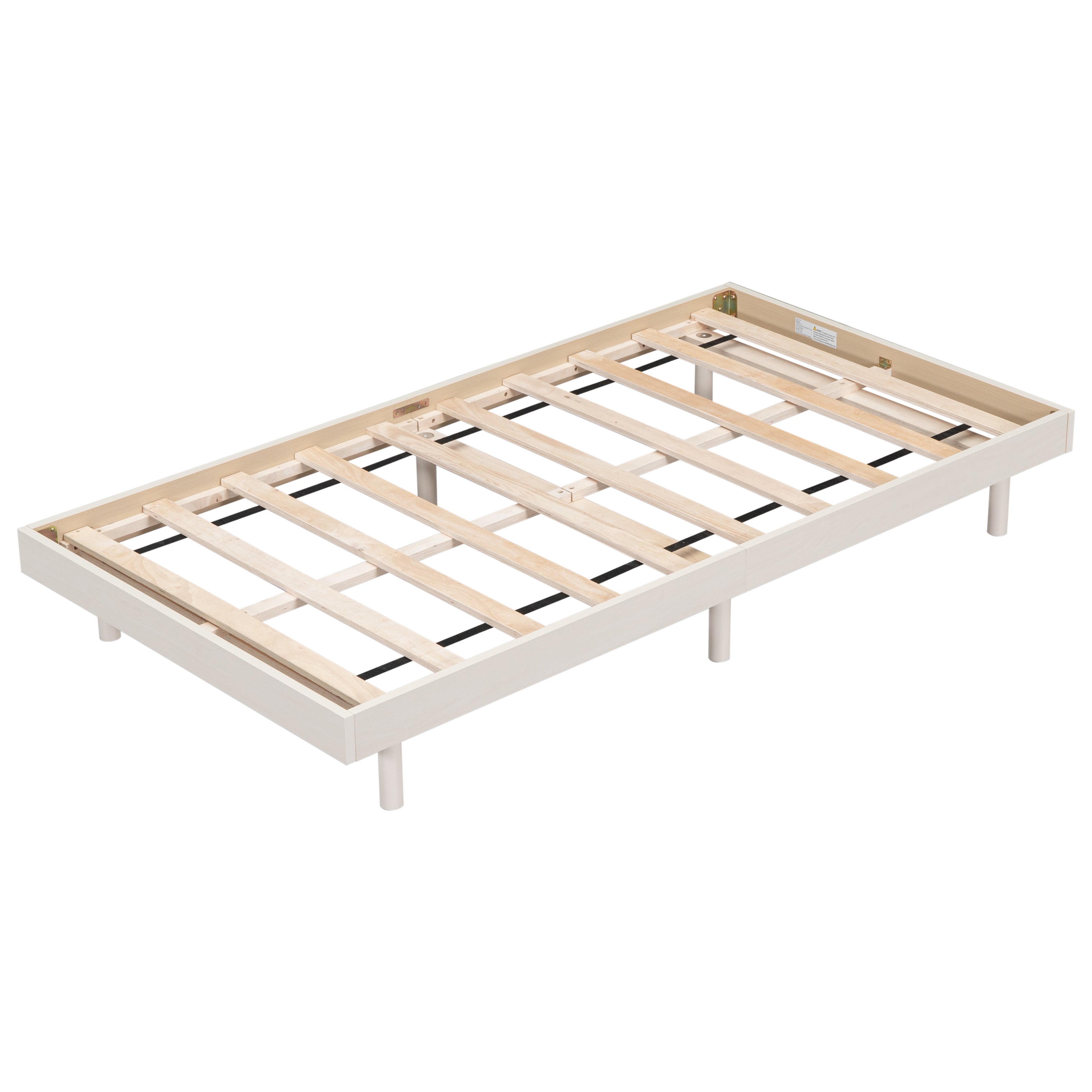 HAOYYE Modern Design Twin Size Floating Platform Bed Frame for White Washed Color Sturdy Space-Saving Heavy Duty Easy Assembly Durable Stylish Home Furniture Versatile