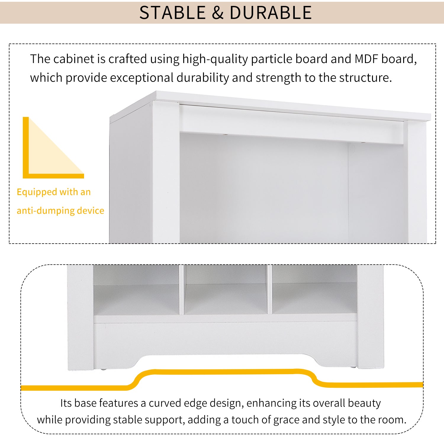 HAOYYE ON-TREND Stylish Design 30 Shoe Cubby Console, Contemporary Shoe Cabinet with Multiple Storage Capacity, Free Standing Tall Cabinet with Versatile Use for Hallway, Bedroom, White Sturdy Space-Saving