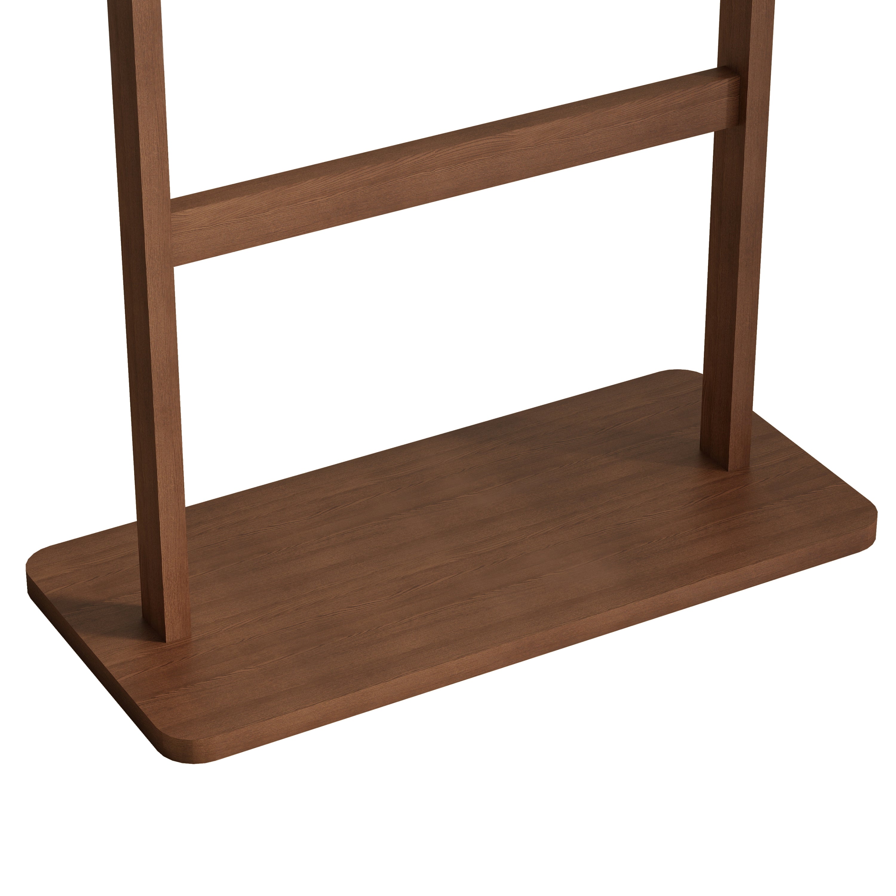 HAOYYE Solid Wood Coat Rack, Freestanding Hanger with Natural Walnut Finish, Space-Saving and Durable Design for Bedroom, Entrance, or Living Room, Easy Assembly