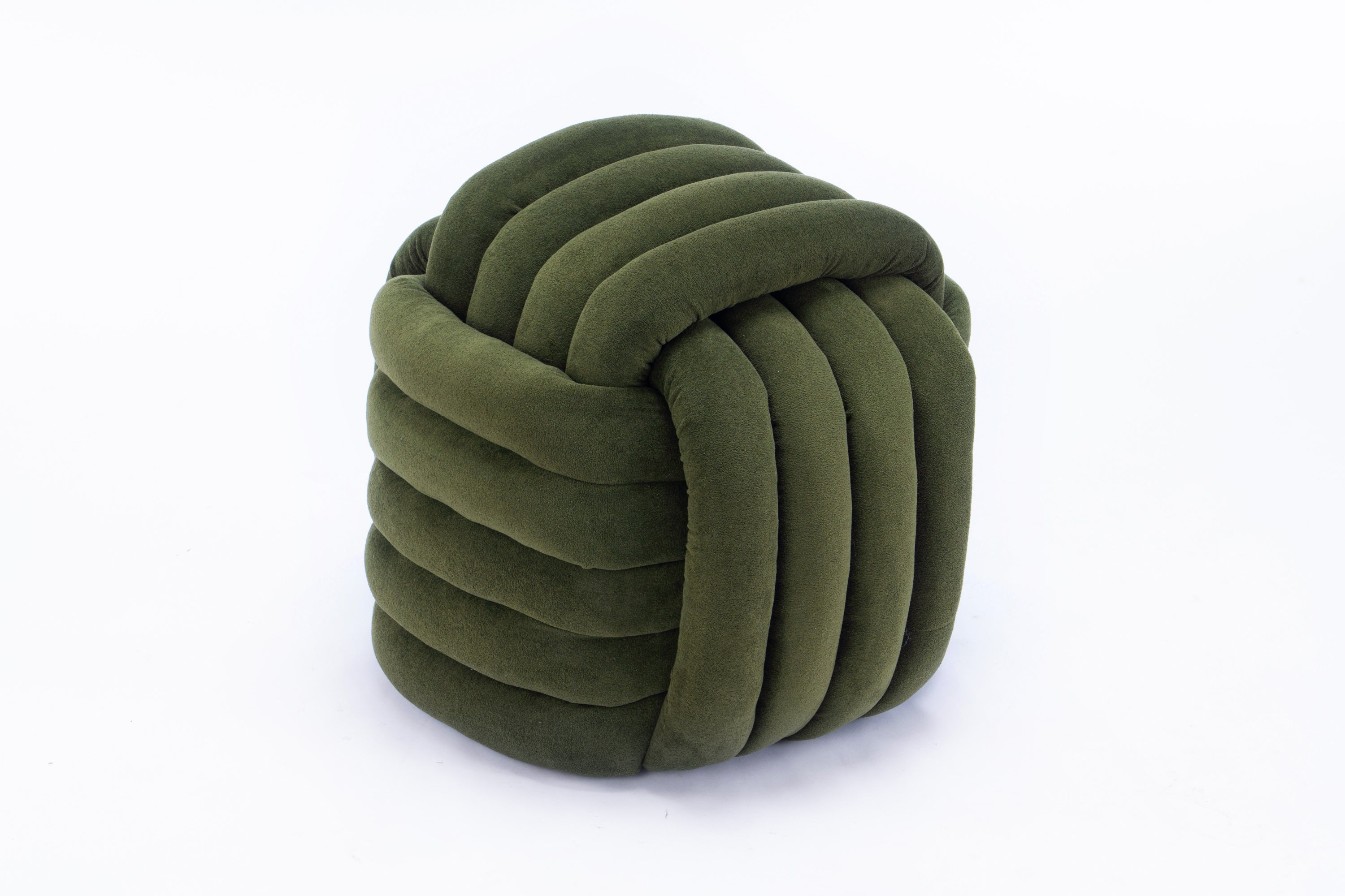 Haoyye Modern Chenille Fabric Knot Design Ottoman Makeup Stool Footstool, Comfortable and Stylish Seat, Perfect for Living Room and Bedroom, Space-Saving Heavy Duty Construction, Durable Furniture for Adults Dorm Room