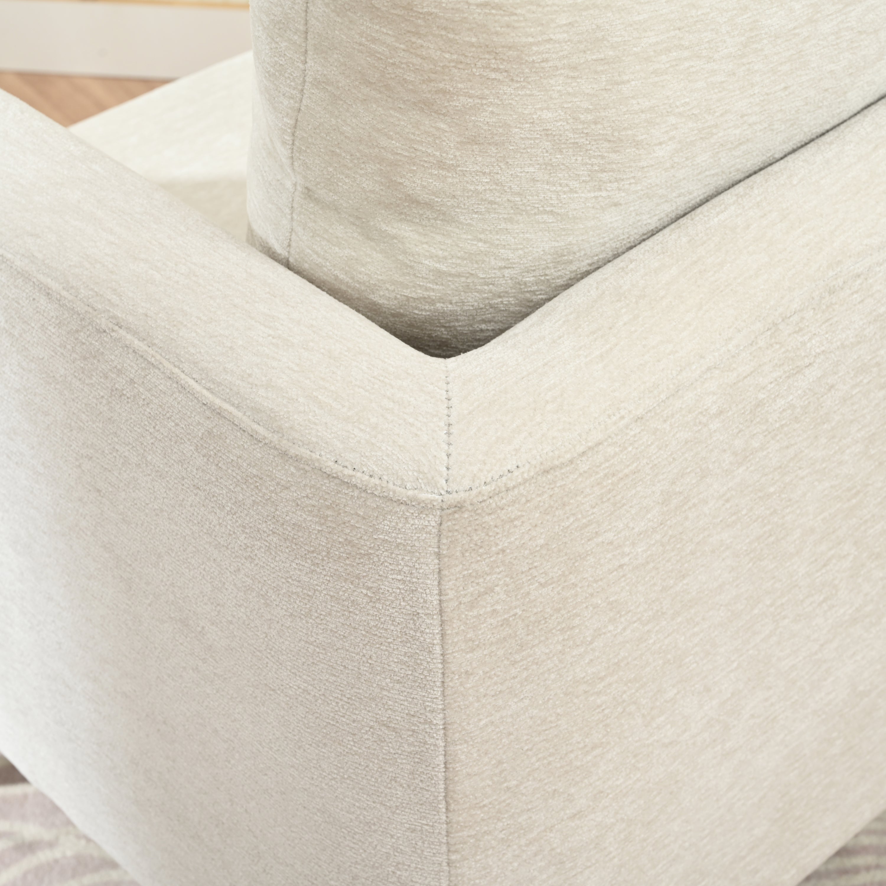 HAOYYE Barrel Chair, Chenille Accent Chair, Fabric Armchair Club Chair,Upholstered Arm Chair with Solid Wood Legs,Waist Pillow,Padded Single Chair for Living Room/Bedroom/Study/Waiting Room,Beige Sturdy