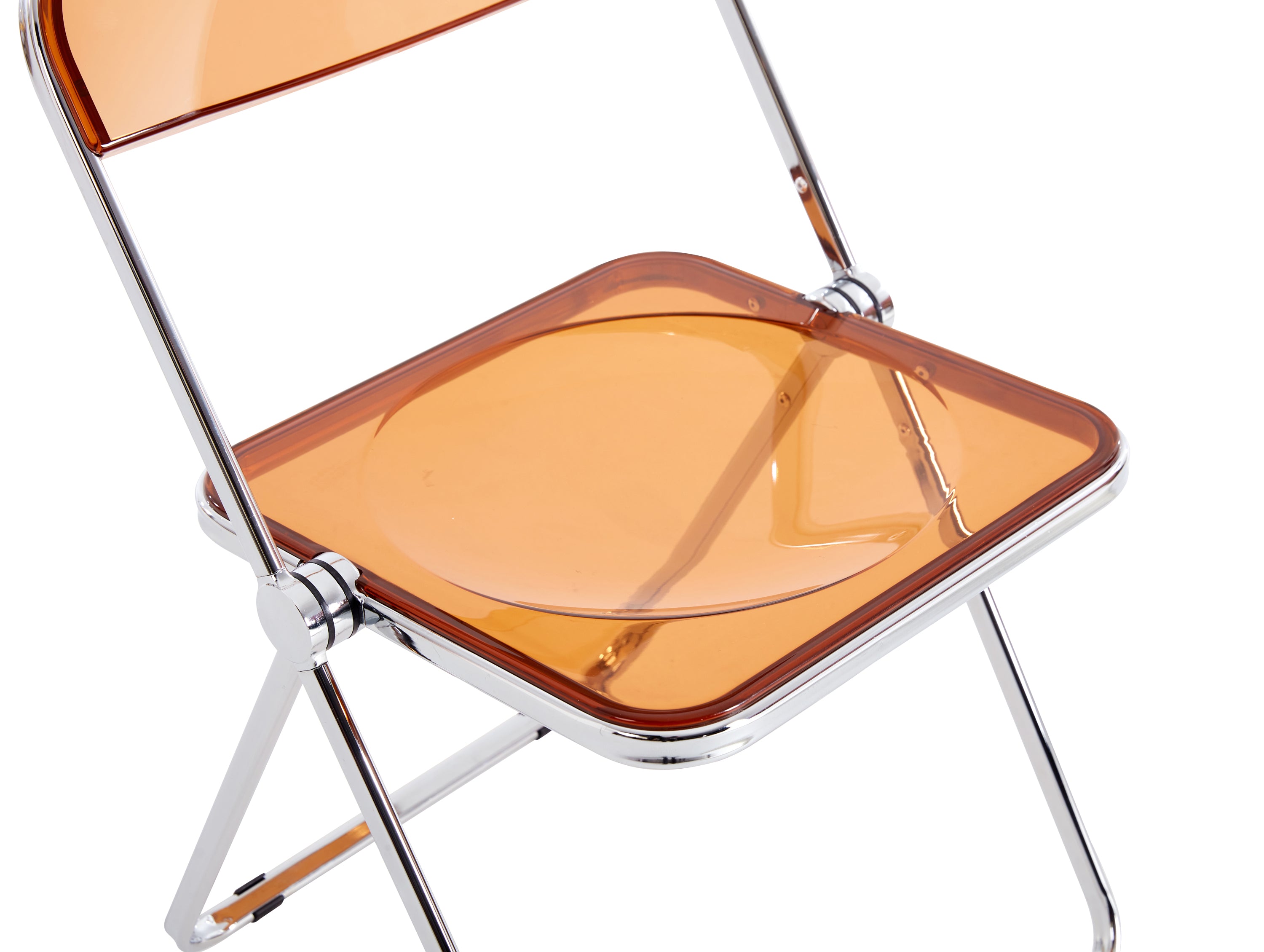 HAOYYE YELLOW Clear Transparent Folding Chair Chair Pc Plastic Living Room Seat Sturdy Space-Saving Heavy Duty Modern Design Adults Dorm Room Easy Assembly Bedroom Furniture