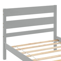 HAOYYE Twin Bed with Headboard and Footboard,Grey Sturdy Space-Saving Heavy Duty Modern Design Adults Dorm Room Easy Assembly Bedroom Furniture