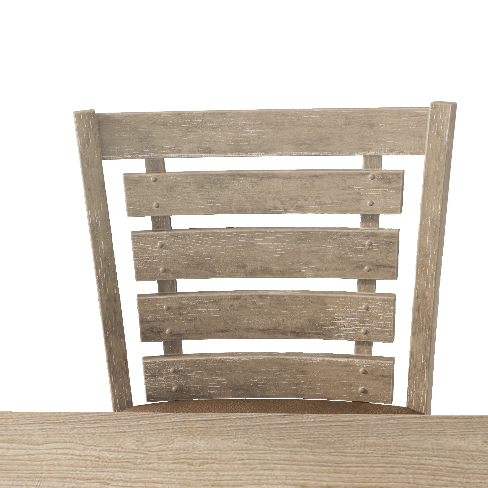 HAOYYE Set of 2 Dining Counter Height Chairs Modern Farmhouse Rustic Look Distressed Design Ladderback Solid Wood Sturdy Space-Saving Heavy Duty Modern Design Adults Dorm Room Easy Assembly