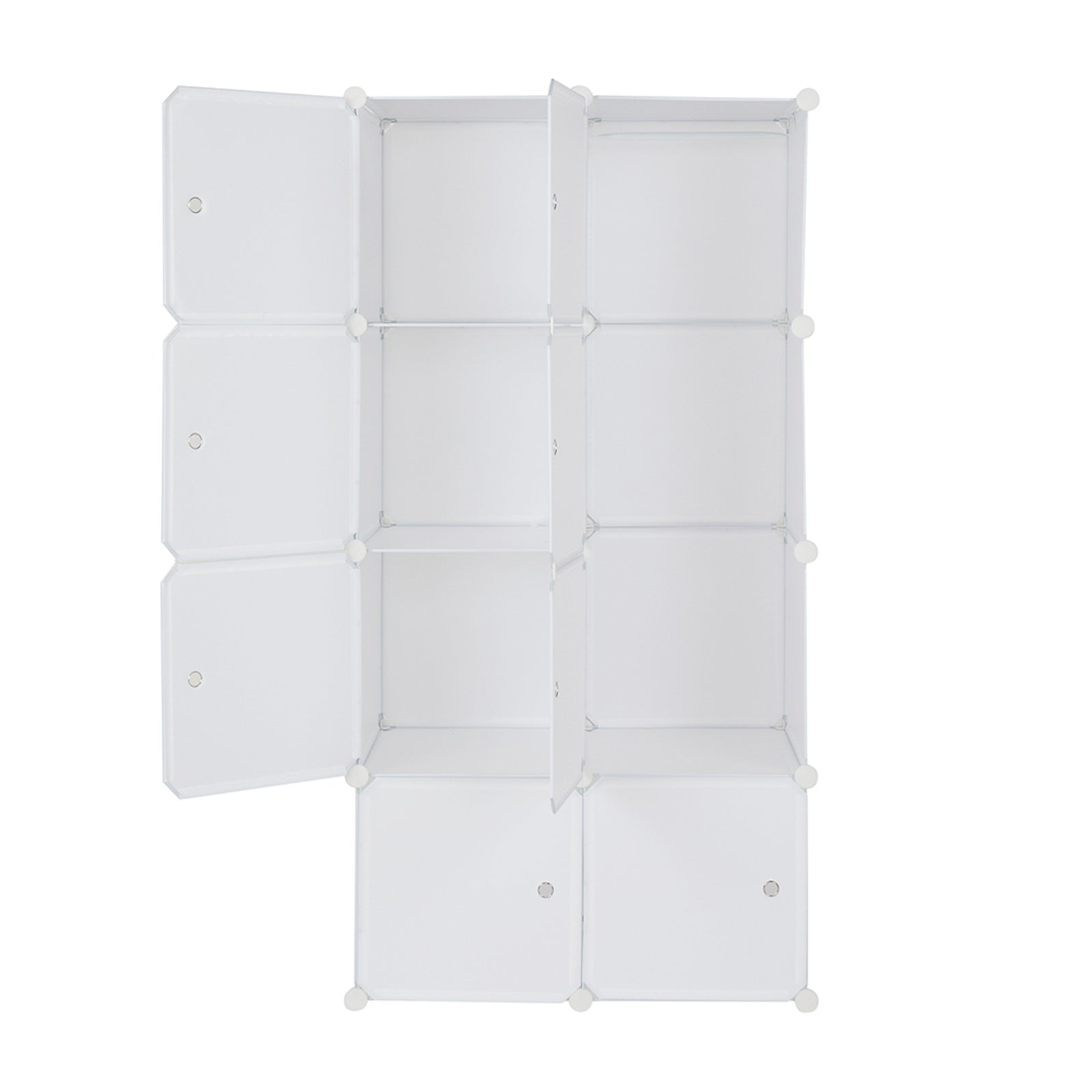 HAOYYE 8 Cube Organizer, Stackable Plastic Cube Storage Shelves, Multifunctional Modular Closet Cabinet with Hanging Rod, White, Durable Space-Saving Storage Solution, Modern Design, Versatile for Home Organization