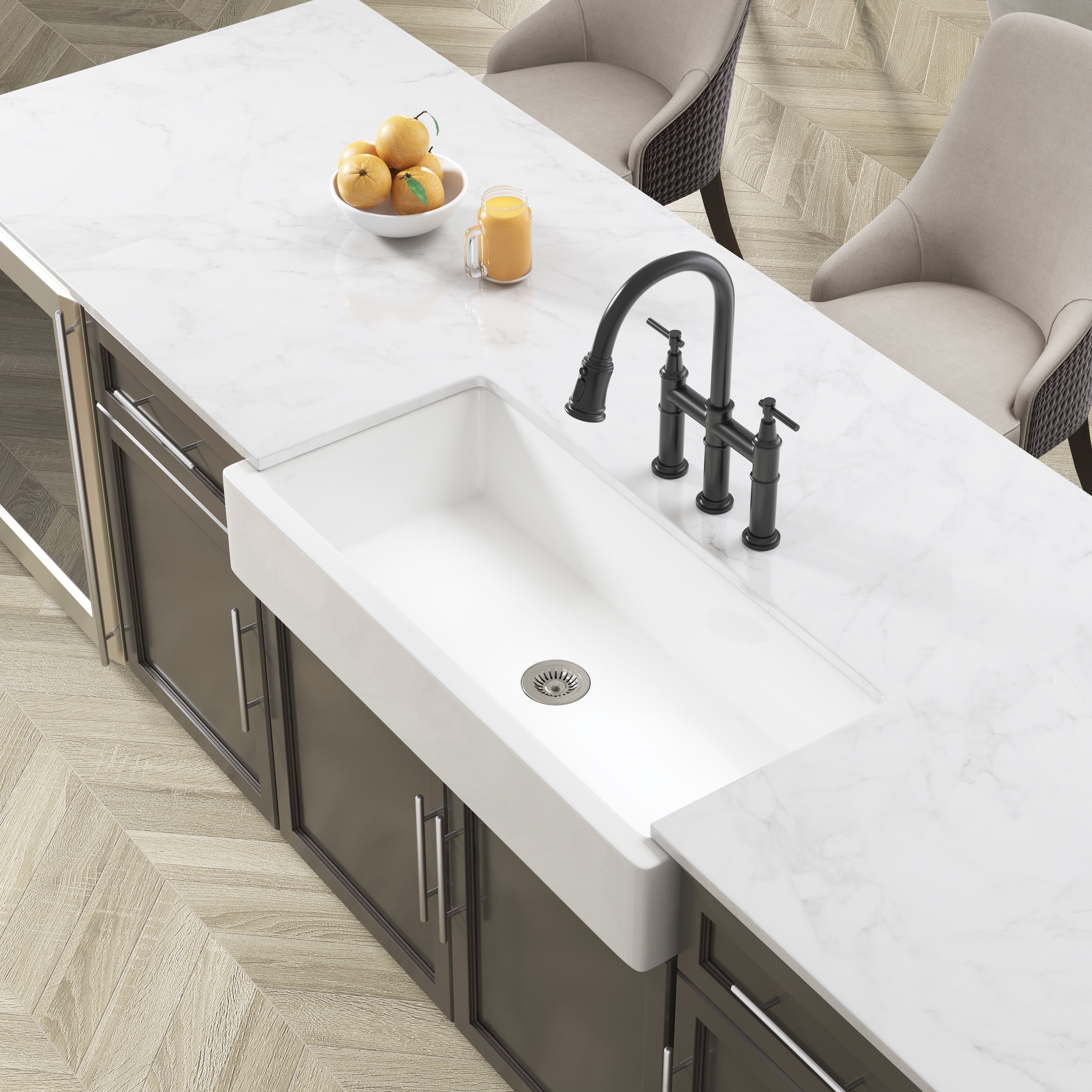 HAOYYE Bridge Kitchen Faucet with Pull-Down Sprayhead in Spot Sturdy Space-Saving Heavy Duty Modern Design Adults Dorm Room Easy Assembly Bedroom Furniture