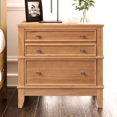 HAOYYE 3-Drawer Bedside Nightstand, Sturdy Space-Saving Design, Heavy Duty Construction, Easy Assembly, Durable and Stylish Home Furniture, Versatile for Bedroom or Guest Room