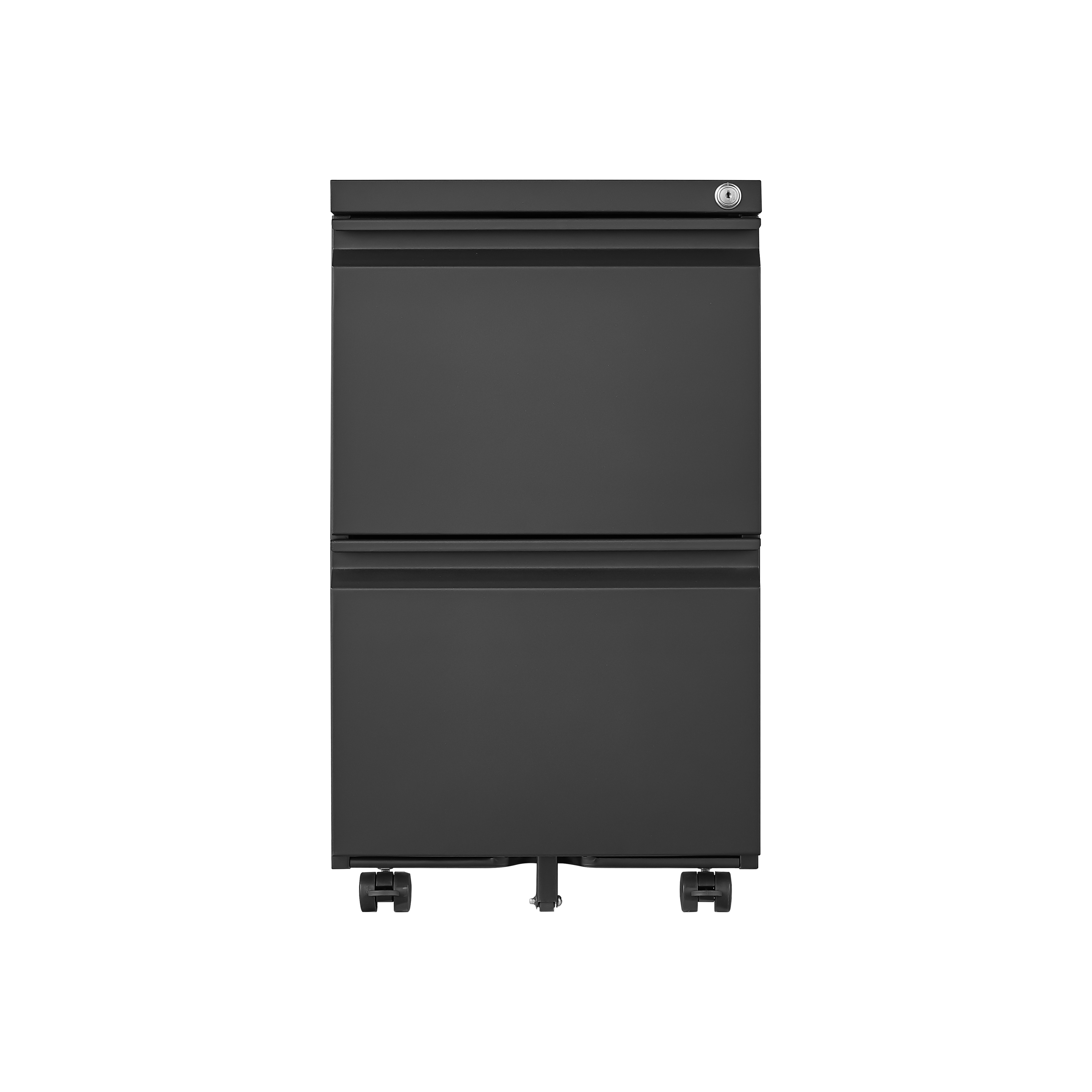 HAOYYE 2 Drawer File Cabinet with Lock, Mobile Metal Under Desk Rolling Filing Cabinet for Home Office, Fits Letter Legal A4 Size, Sturdy Heavy Duty Space Saving Design, Easy Assembly, Black