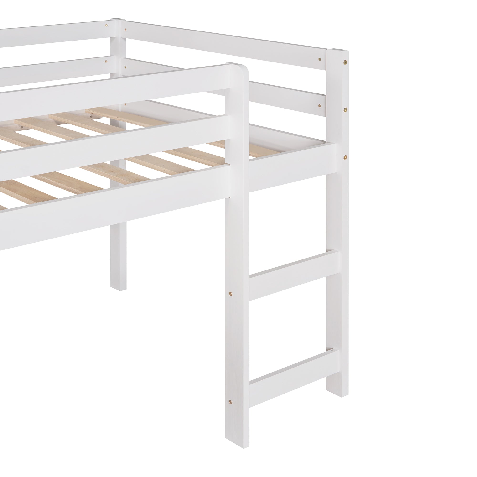 HAOYYE Loft Bed with Slide, Multifunctional Design, Twin (White)(OLD SKU: WF191904AAK) Sturdy Space-Saving Heavy Duty Modern Design Adults Dorm Room Easy Assembly Bedroom Furniture