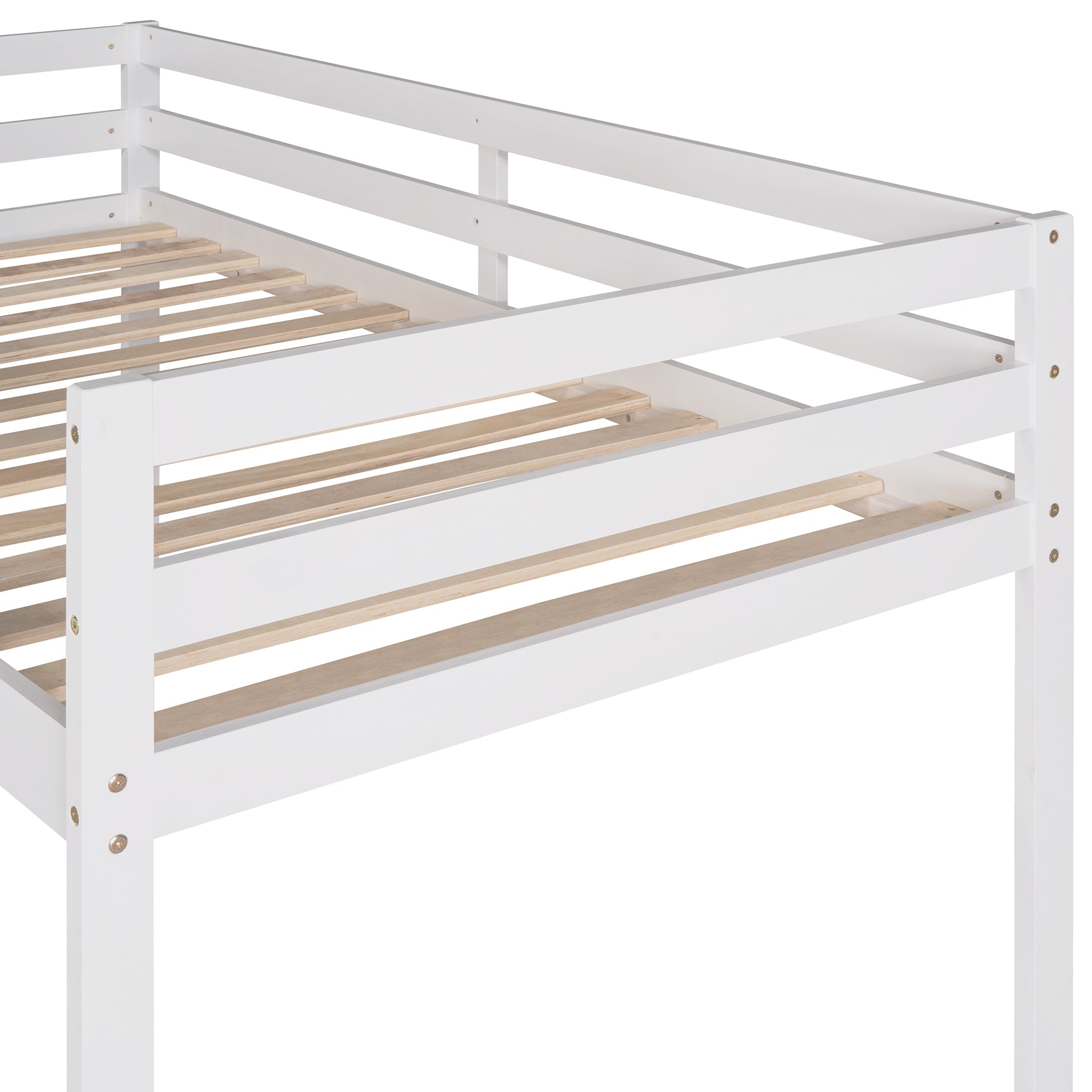 HAOYYE Loft Bed with Slide, Multifunctional Design, Twin (White)(OLD SKU: WF191904AAK) Sturdy Space-Saving Heavy Duty Modern Design Adults Dorm Room Easy Assembly Bedroom Furniture