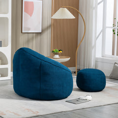 HAOYYE Bedding Bean Bag Sofa Chair High Pressure Foam Bean Bag Chair Adult Material with Padded Foam Padding Compressed Bean Bag With Footrest Sturdy Space-Saving Heavy Duty Modern Design Adults