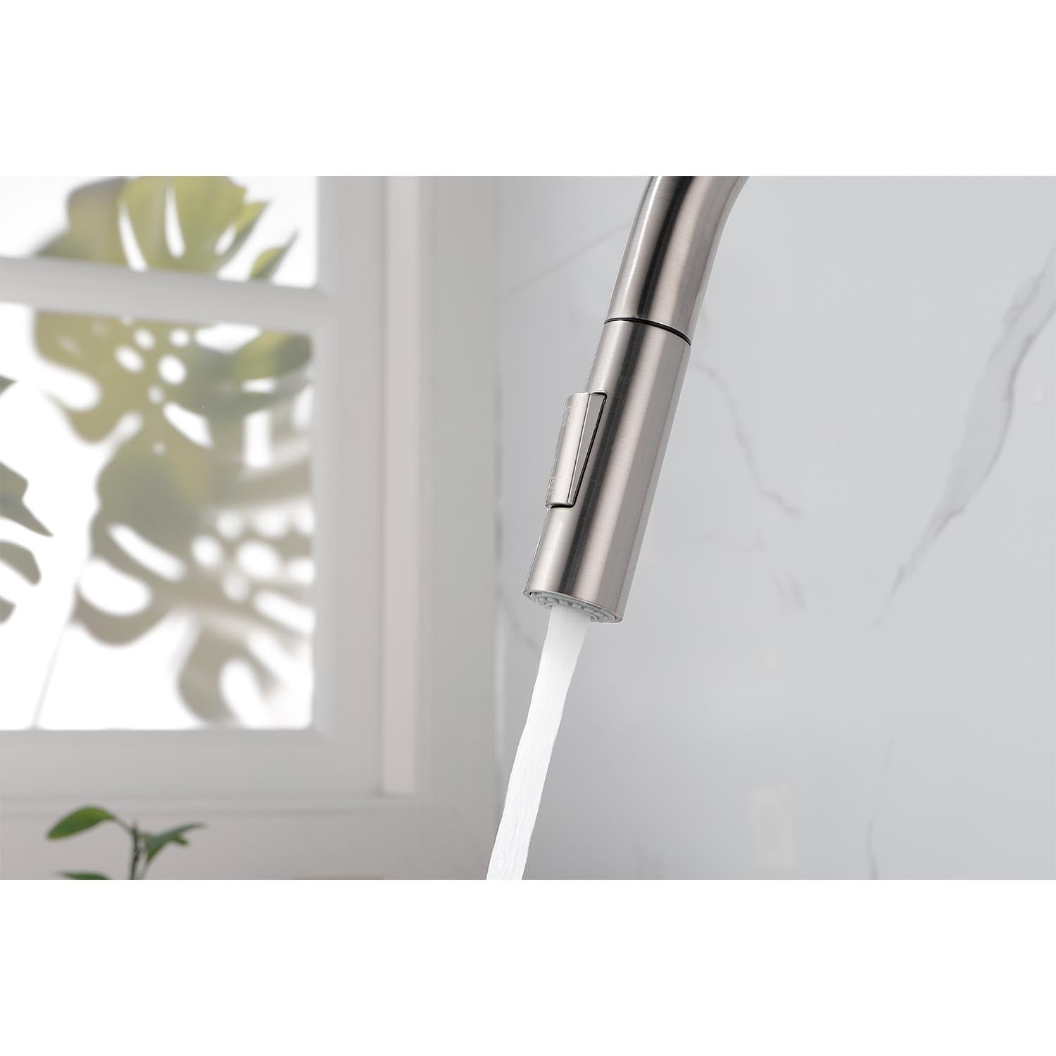 HAOYYE Kitchen Faucet with Pull Down Sprayer Sturdy Space-Saving Heavy Duty Modern Design Adults Dorm Room Easy Assembly Bedroom Furniture