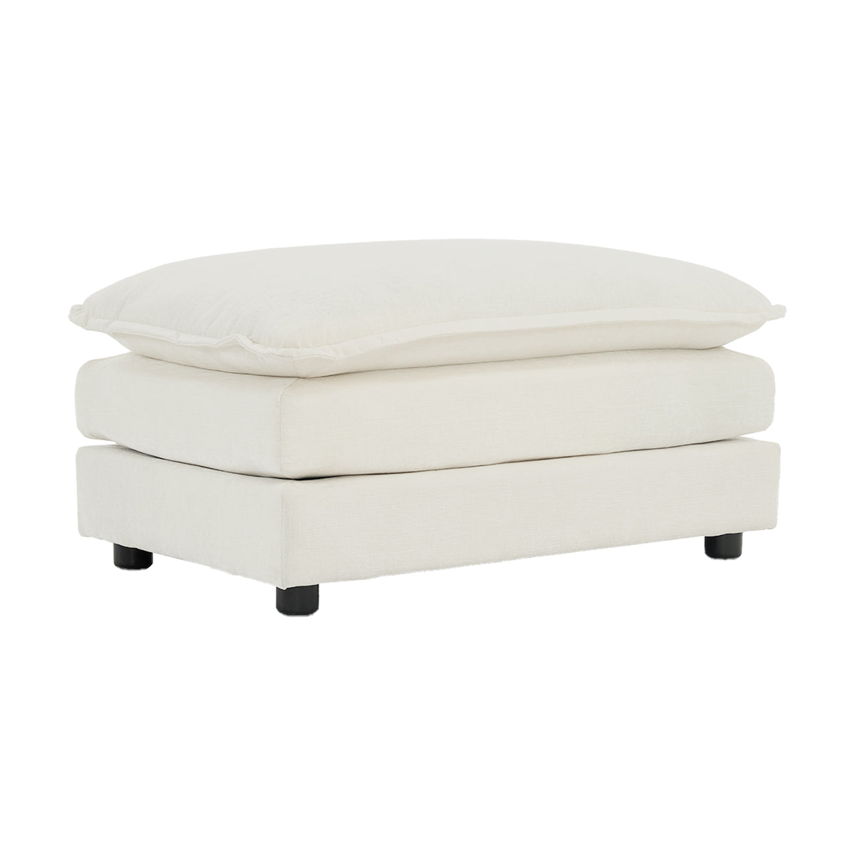 HAOYYE Chenille Fabric Ottoman Footrest to Pair with 2-Seater, 3-Seater, and 4-Seater Sofas, White Chenille Sturdy Space-Saving Heavy Duty Modern Design for Adults Dorm Room Easy Assembly