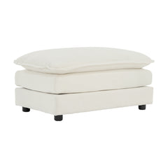 HAOYYE Chenille Fabric Ottoman Footrest to Pair with 2-Seater, 3-Seater, and 4-Seater Sofas, White Chenille Sturdy Space-Saving Heavy Duty Modern Design for Adults Dorm Room Easy Assembly