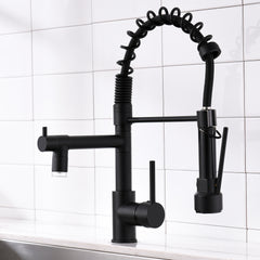 HAOYYE LED Commercial Kitchen Faucet with Pull Down Sprayer, Single Handle Single Lever Kitchen Sink Faucet Sturdy Space-Saving Heavy Duty Modern Design Adults Dorm Room Easy Assembly Bedroom Furniture