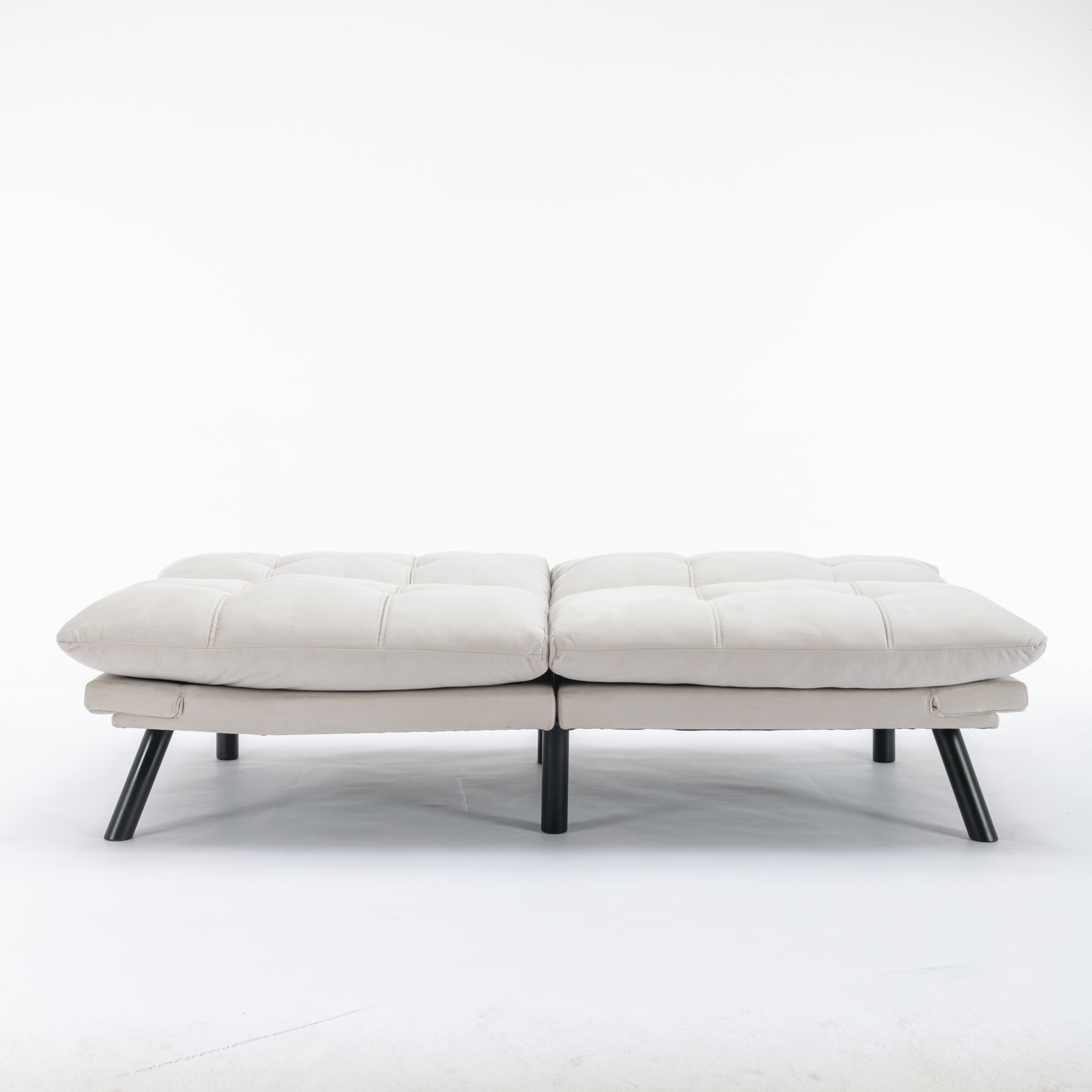 HAOYYE Cream Convertible Folding Modern sofa Bed Sturdy Space-Saving Heavy Duty Modern Design Adults Dorm Room Easy Assembly Bedroom Furniture