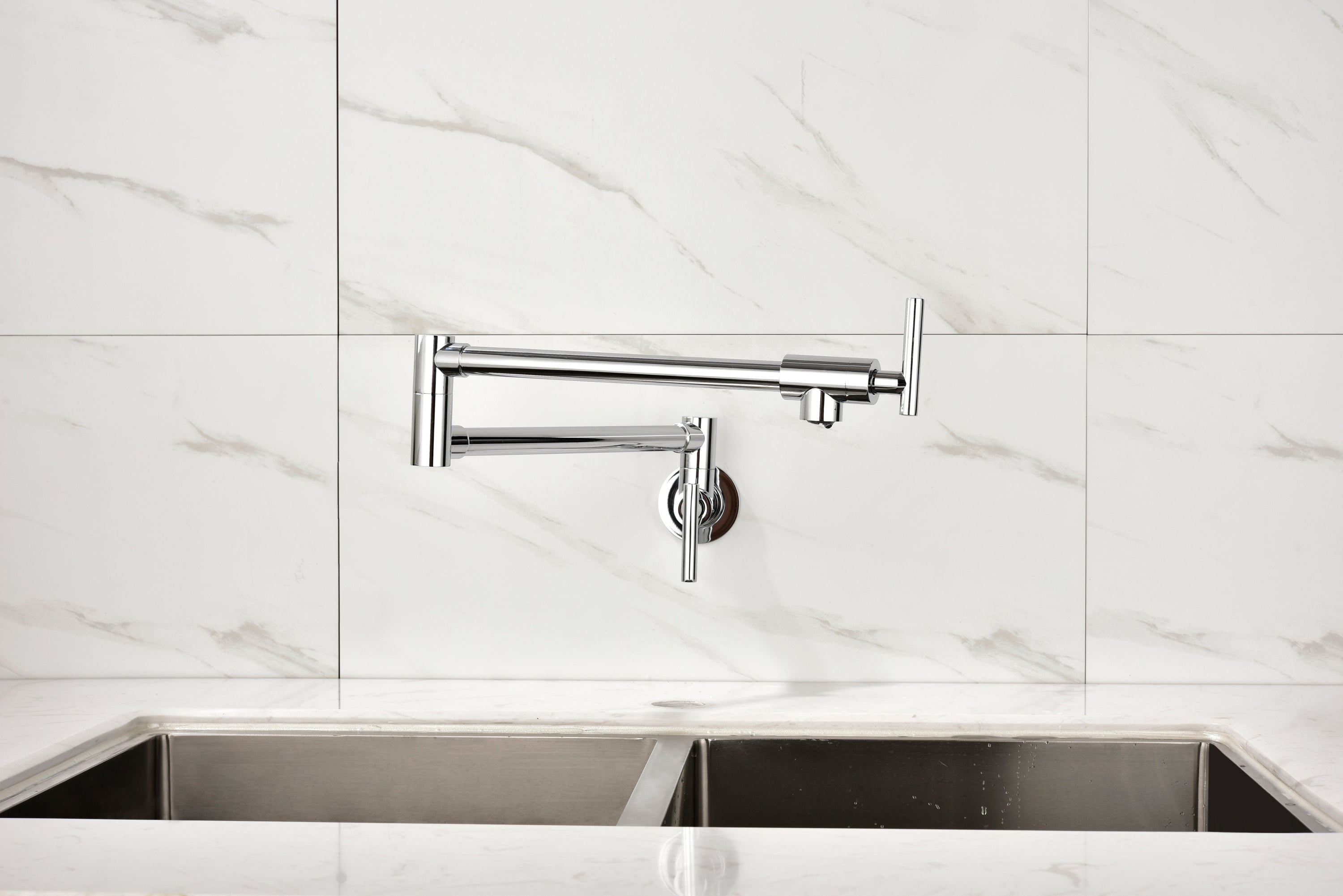 HAOYYE Pot Filler Faucet Wall Mount Sturdy Space-Saving Heavy Duty Modern Design Adults Dorm Room Easy Assembly Bedroom Furniture