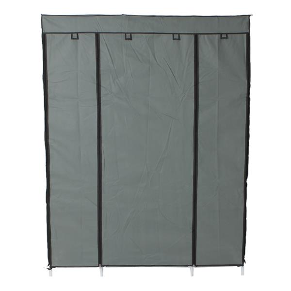 HAOYYE 5-Layer 12-Compartment Non-woven Fabric Wardrobe, Portable Closet in Gray, Durable Space-Saving Organizer, Modern Design, Versatile Storage Solution for Clothes, Shoes, and Accessories, Premium Quality, Stylish Look
