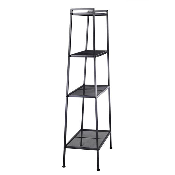 HAOYYE Sturdy 4-Tier Black Bookshelf, Durable and Stylish Space-Saving Home Organizer, Modern Storage Solution for Living Room or Bedroom