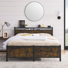 HAOYYE iron bed frame, metal bed frame, wrought iron bed frame, iron platform bed frame, iron canopy bed frame, iron twin bed frame, iron queen bed frame, iron double bed frame, iron sin Sturdy Space-Saving