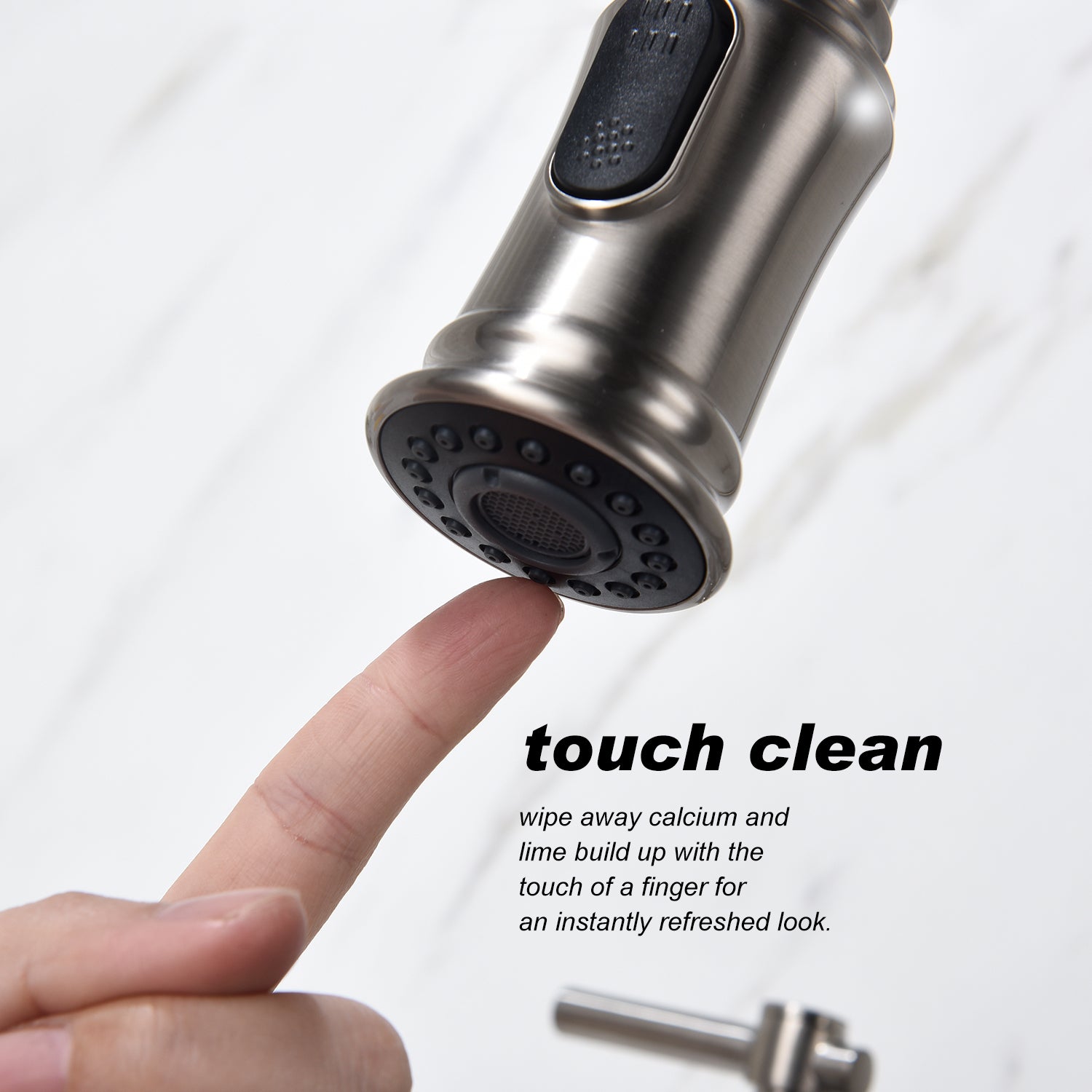 HAOYYE Bridge Kitchen Faucet with Pull-Down Sprayhead in Spot Sturdy Space-Saving Heavy Duty Modern Design Adults Dorm Room Easy Assembly Bedroom Furniture