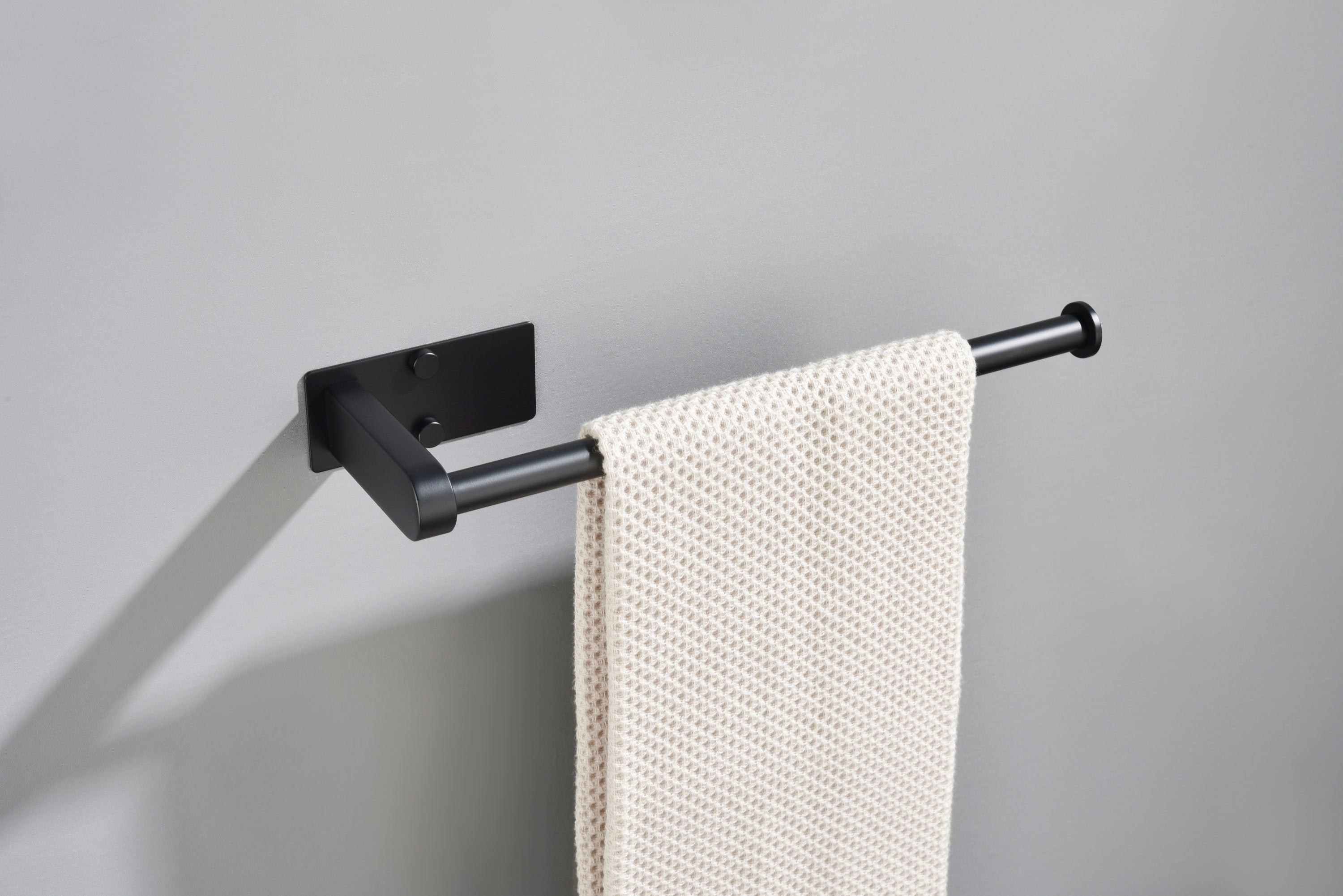 HAOYYE 2 Pack Paper Towel Holder Wall Mount, Black Paper Towel Holder Under Cabinet, Self Adhesive Paper Towel Holders, Kitchen Towel Holder for Kitchen Organization and Storage (12inch, 2 Pack) Sturdy