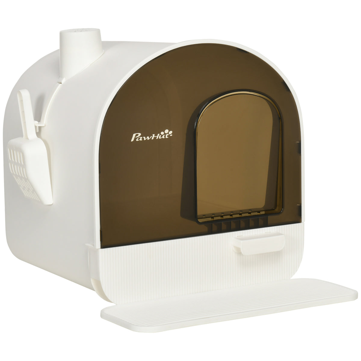 Haoyye Covered Cat Litter Box with Lid and Tray, Enclosed Hooded Litter Box for Indoor Cats, Includes Scoop, Filter, and Anti-Tracking Mat, Space-Saving and Easy to Clean Design, Suitable for Small Cats or Kittens, Modern Durable Plastic Structure