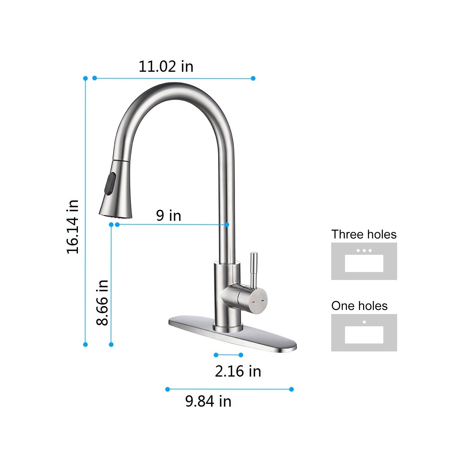 HAOYYE Kitchen Faucet with Pull Out Spraye Sturdy Space-Saving Heavy Duty Modern Design Adults Dorm Room Easy Assembly Bedroom Furniture