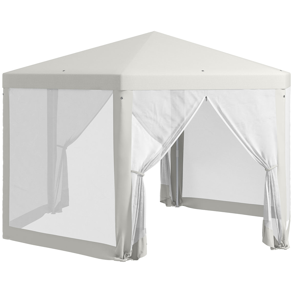 HAOYYE 13ft x 11ft Outdoor Hexagon Party Tent Sun Shade Canopy with Mesh Sidewalls and 2 Zipper Doors, Event Shelter with Stakes and Ropes for Garden Patio Camping