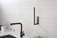 HAOYYE 2 Pack Paper Towel Holder Wall Mount, Black Paper Towel Holder Under Cabinet, Self Adhesive Paper Towel Holders, Kitchen Towel Holder for Kitchen Organization and Storage (12inch, 2 Pack) Sturdy
