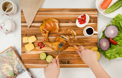 HAOYYE Teak Cutting Board BF02002_S 18 INCH, Pack of 5 Pieces Sturdy Space-Saving Heavy Duty Modern Design Adults Dorm Room Easy Assembly Bedroom Furniture