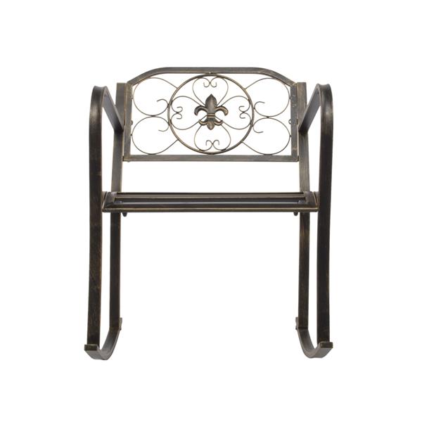 HAOYYE Outdoor Flat Tube Single Rocking Chair, Durable and Stylish Design for Gardens, Patios, and Backyards