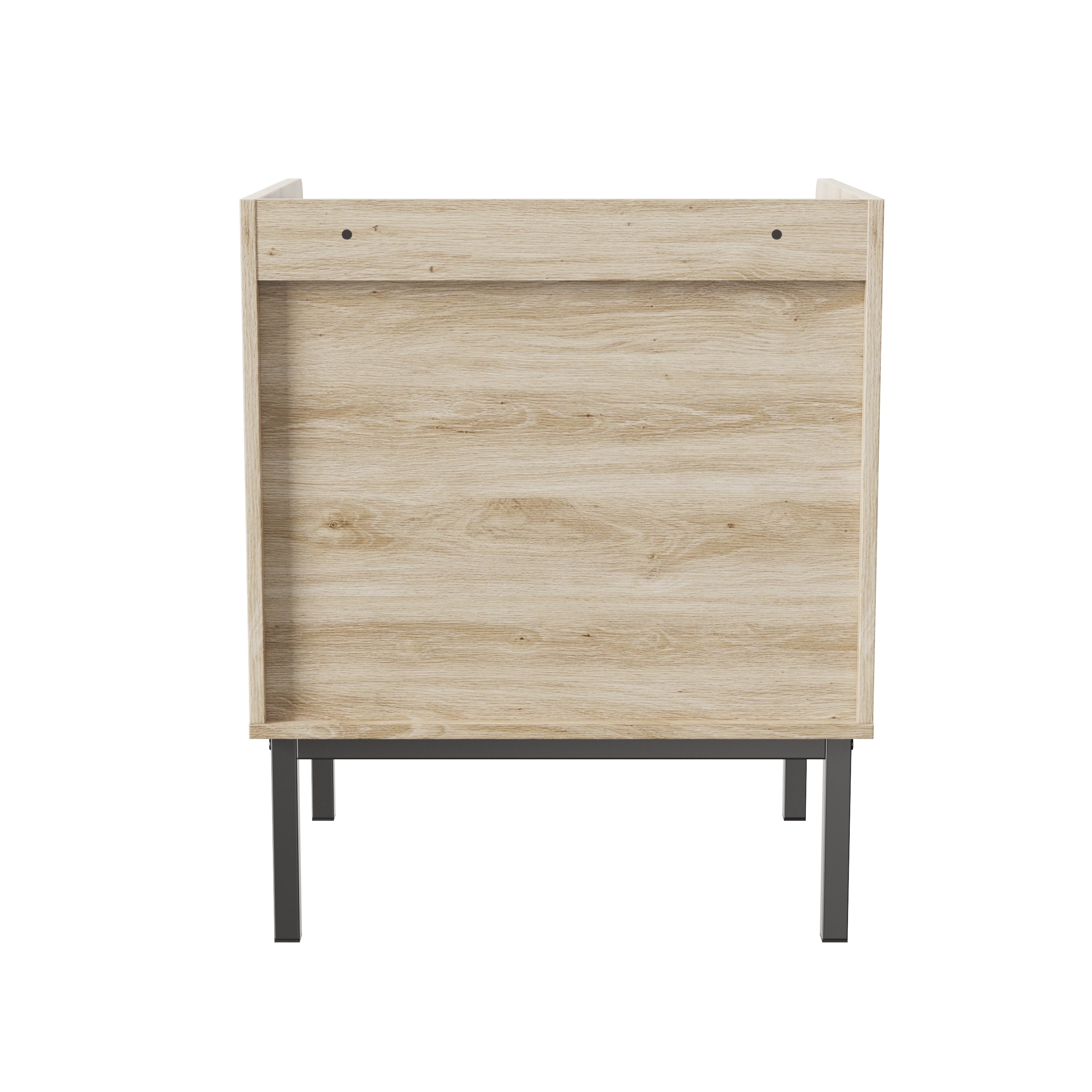 HAOYYE Set of 2 Bedside Cabinets, Modern Nightstands, Quick Assembly, Minimalist Iron Legs, Vertical Stripe Design, Sturdy Space-Saving Heavy Duty Construction, Ideal for Contemporary Homes