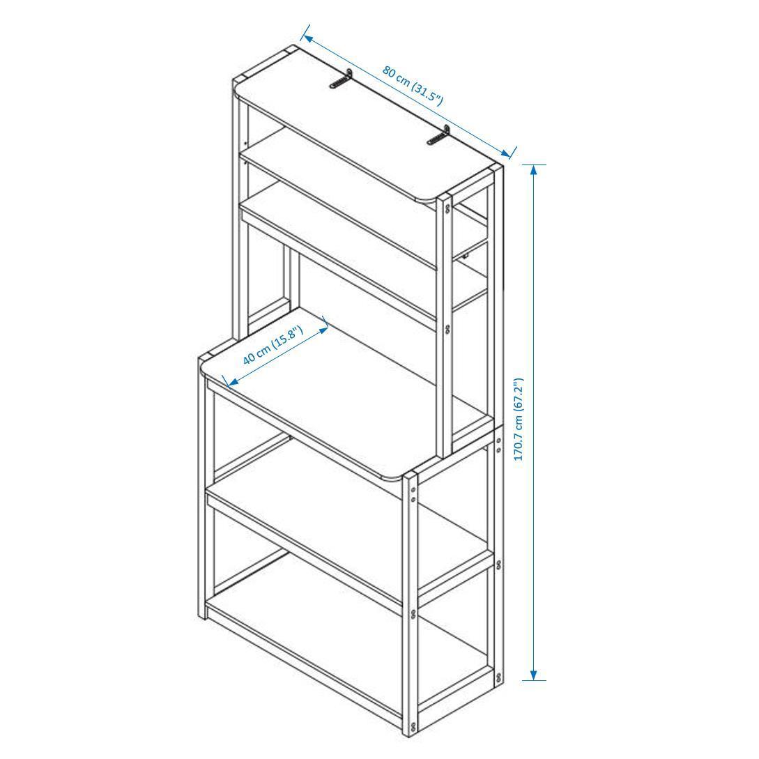 Haoyye 5-Tier Bakers Rack with Storage, Kitchen Shelving Unit for Coffee Bar, Microwave Stand, and Pantry Organization, Modern Freestanding Utility Rack for Home or Dorm Use, Durable Space-Saving Design, Easy Assembly and Multi-Purpose Functionality