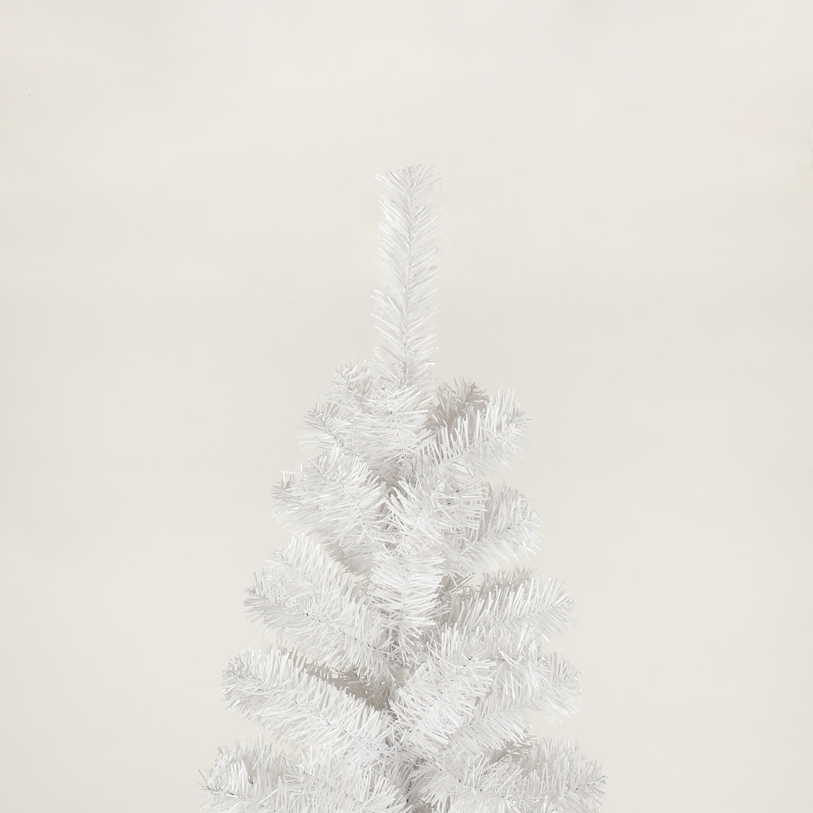 HAOYYE 7.5FT White Slim Artificial Christmas Tree Includes Foldable Metal Stand Sturdy Space-Saving Heavy Duty Modern Design Adults Dorm Room Easy Assembly Bedroom Furniture