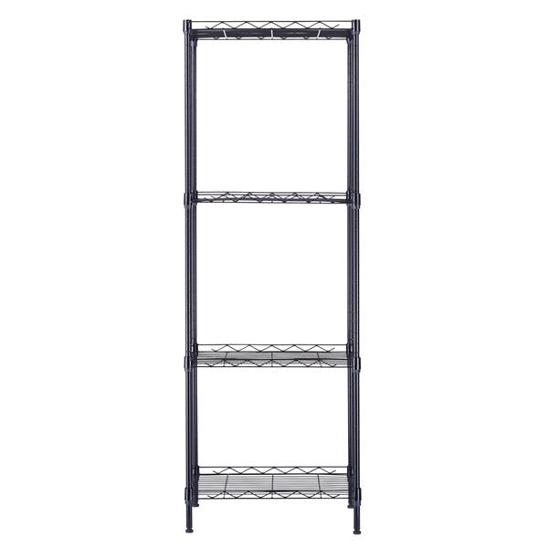 HAOYYE 4-Tier Wire Shelving Unit Metal Storage Rack Black Adjustable Organizer with Leveling Feet for Kitchen Bathroom Office