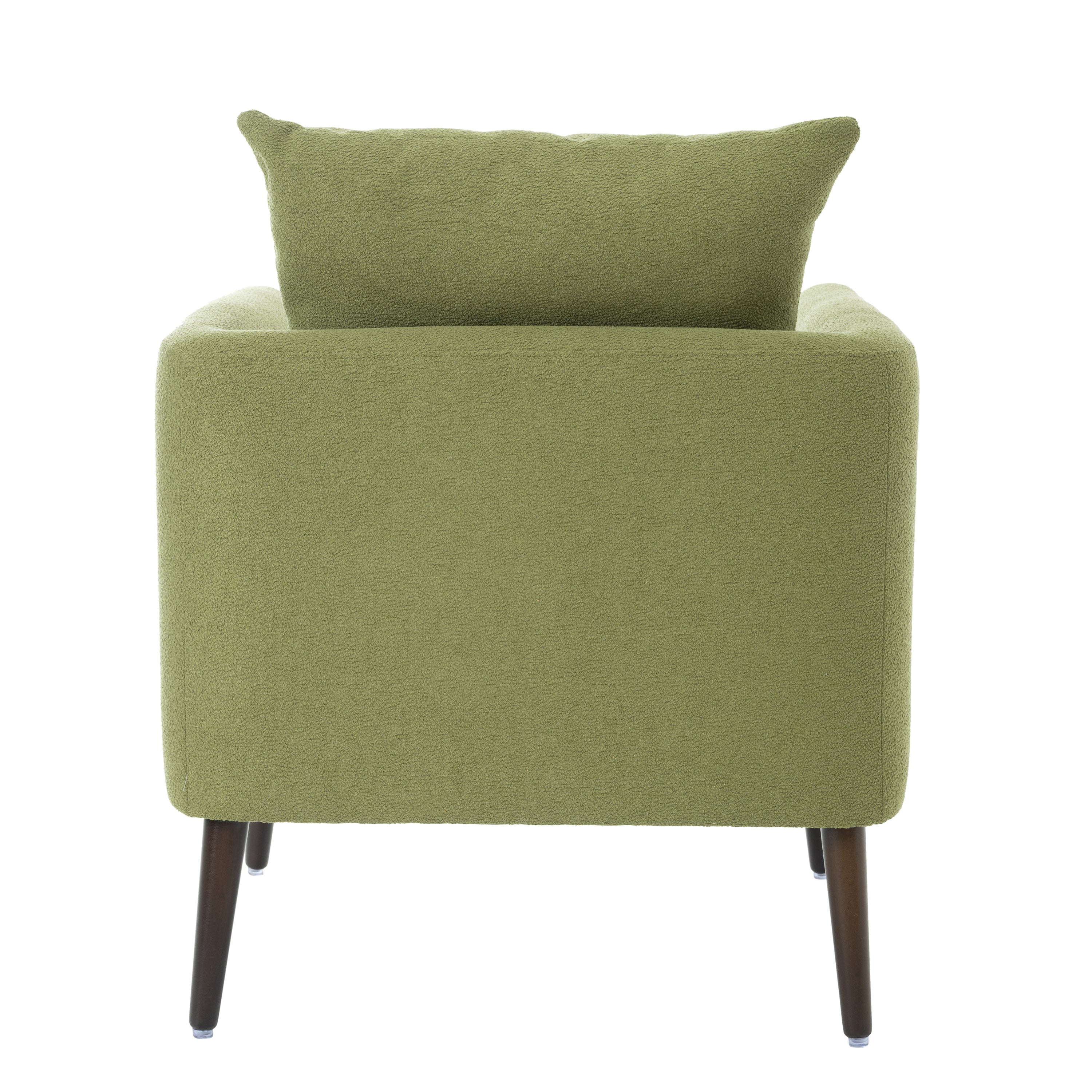 HAOYYE Barrel Chair, Modern Accent Chair, Fabric Armchair Club Chair,Upholstered Arm Chair with Solid Wood Legs,Waist Pillow,Padded Single Chair for Living Room/Bedroom/Study/Waiting Room,Olive Green Sturdy