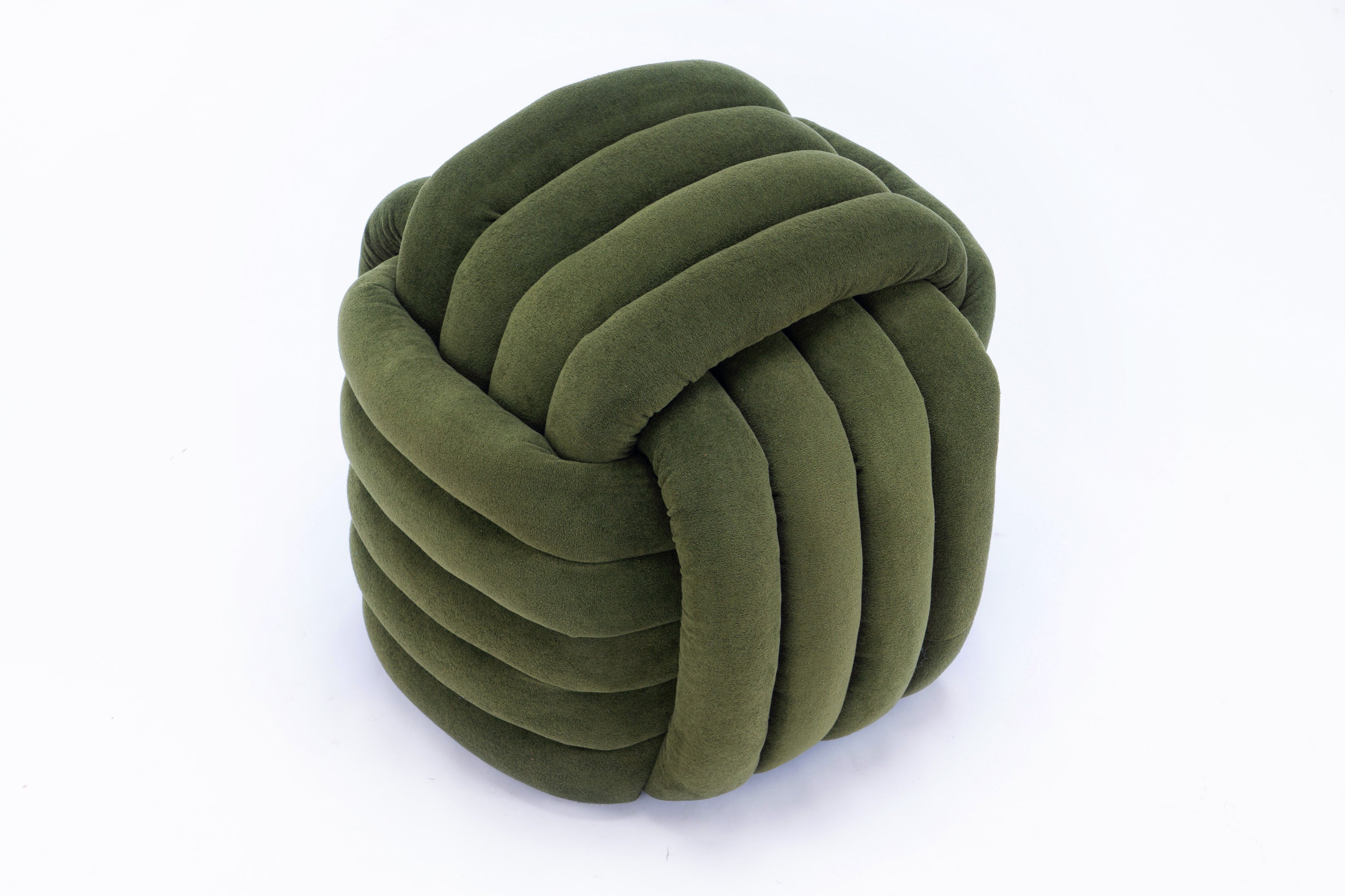 Haoyye Modern Chenille Fabric Knot Design Ottoman Makeup Stool Footstool, Comfortable and Stylish Seat, Perfect for Living Room and Bedroom, Space-Saving Heavy Duty Construction, Durable Furniture for Adults Dorm Room