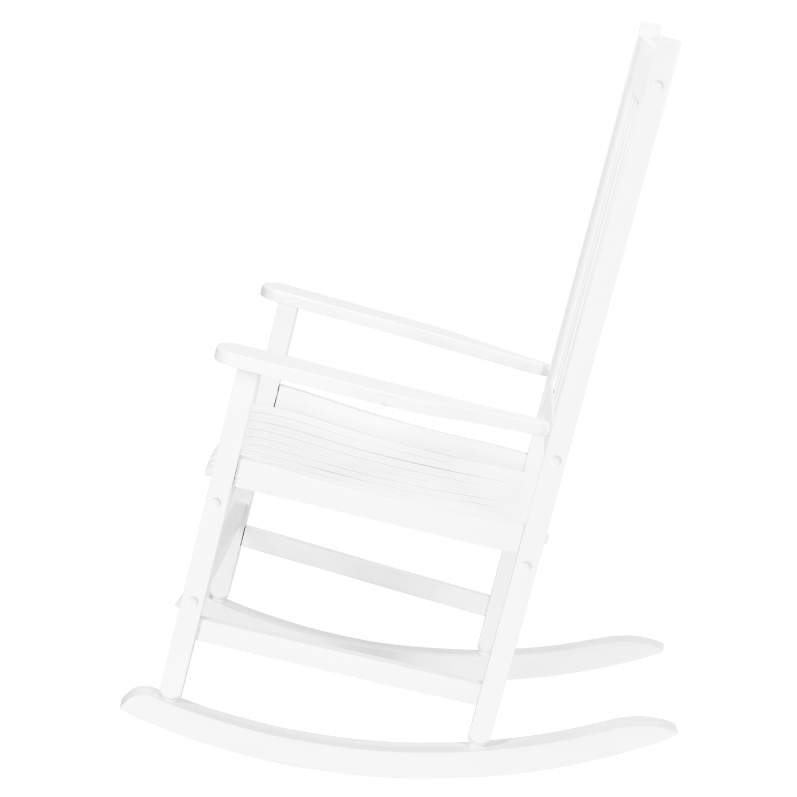 HAOYYE Square Wooden Rocking Chair with Wavy Backboard, Sturdy and Elegant Rocker for Patio, Porch, Garden, or Balcony, Comfortable and Durable Design for Relaxation and Outdoor Enjoyment