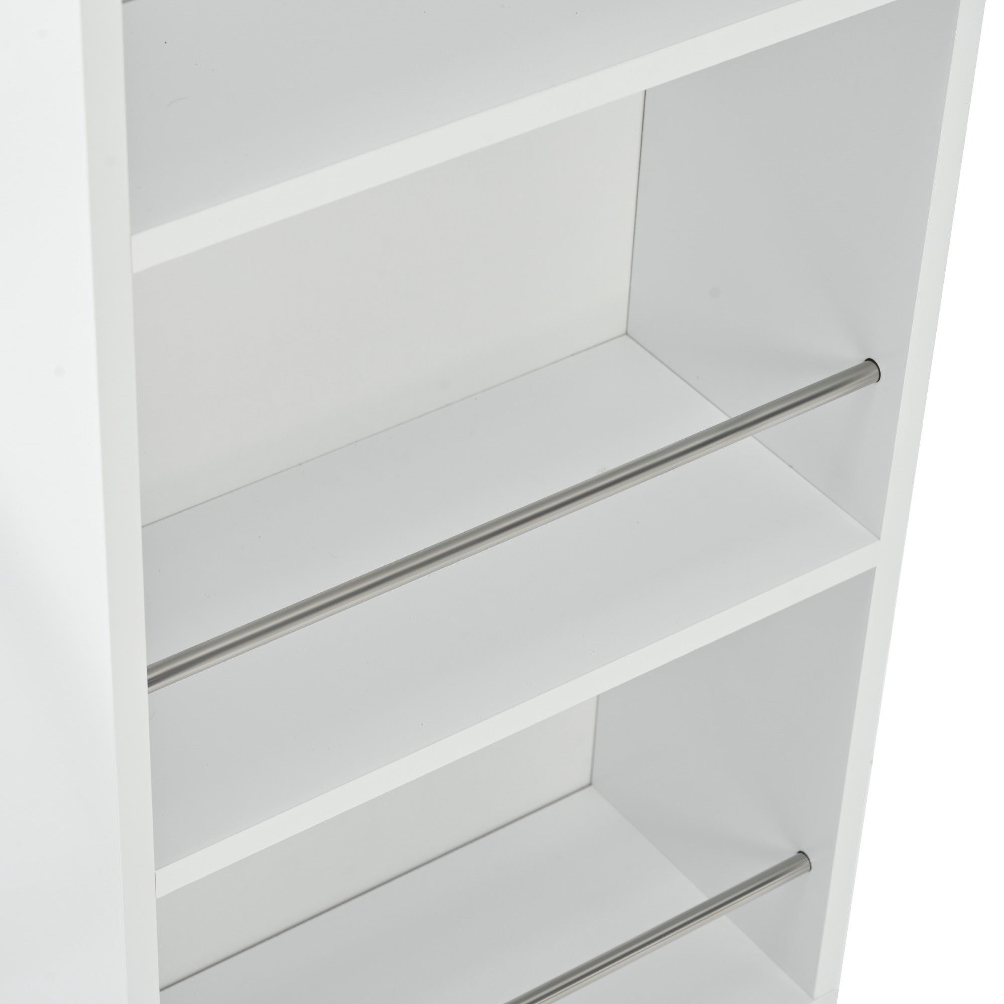 HAOYYE K&K Rolling Kitchen Island With Extended Table, Kitchen island on Wheels with LED Lights,Power Outlets and 2 Fluted Glass Doors, Kitchen Island with a Storage Compartment and Side 3 Open Shelves,White