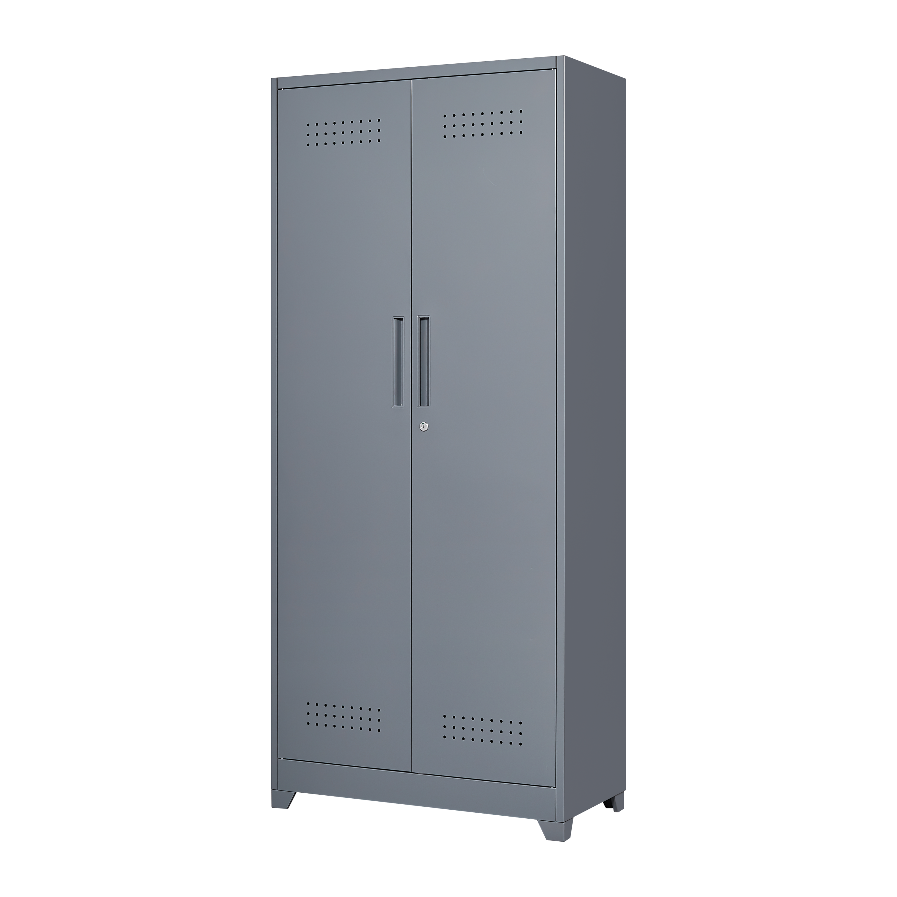 HAOYYE Metal Storage Cabinets, Cleaning Tool Cabinet with Locking Door, Tall Broom Tool Organizer and Storage, Large Storage Cabinet for Kitchen, Pantry, Office, Shop Sturdy Space-Saving Heavy Duty Durable