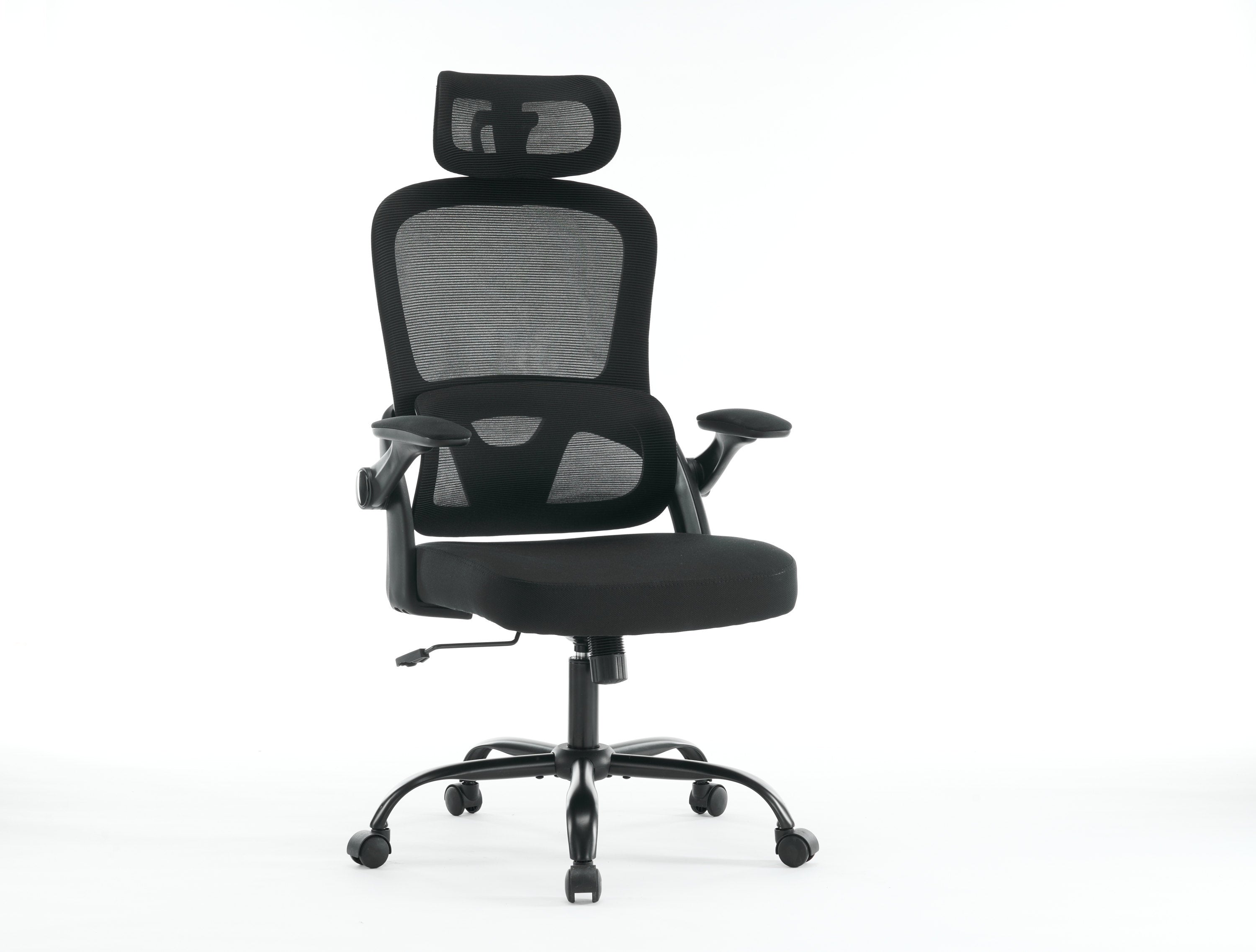 HAOYYE Ergonomic Mesh Office Chair with High Back Desk Design, 3D Armrests, Up And Down Lumbar Support, Swivel Computer Task Chair with Adjustable 2D Headrest and Tilt Function, Sturdy Space-Saving Heavy Duty Chair for Home and Office Use