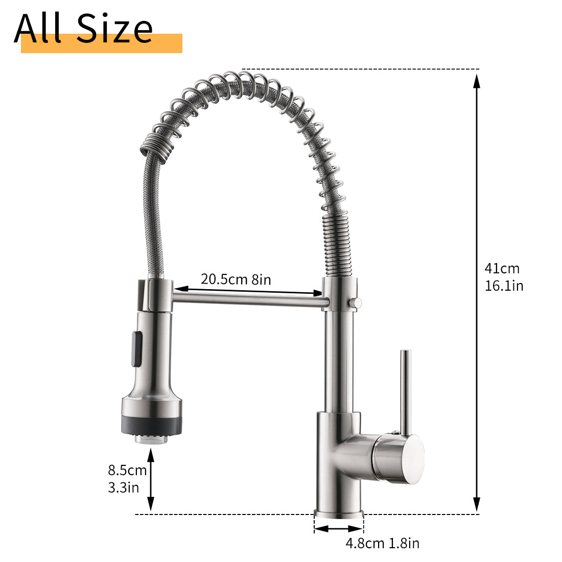 HAOYYE Commercial LED Kitchen Faucet with Pull Down Sprayer, Single Handle Single Lever Kitchen Sink Faucet Sturdy Space-Saving Heavy Duty Modern Design Adults Dorm Room Easy Assembly Bedroom Furniture