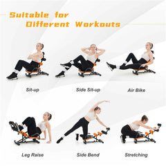 HAOYYE Fitness Equipment Abdominal Training Machine with 3 Adjustable Levels, Comfortable Thickened Cushion, Heavy-Duty Iron Frame, Soft Foam Rollers for Back Support, Suitable for Home and Gym Workouts