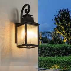 HAOYYE Large Outdoor Wall Lamps With Glass Supports multiple types of light bulbs 1 pack Sturdy Space-Saving Heavy Duty Modern Design Adults Dorm Room Easy Assembly Bedroom Furniture