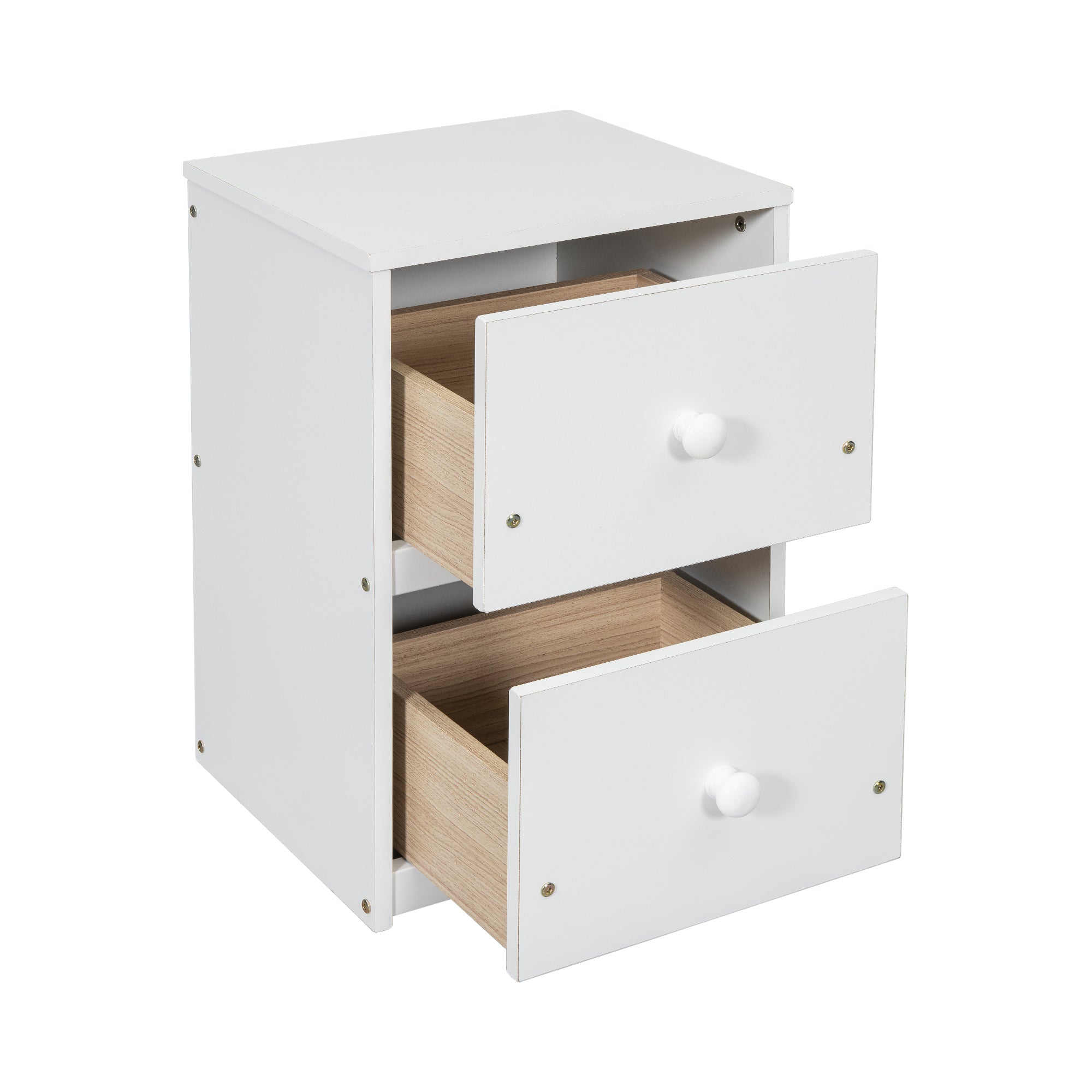 HAOYYE Twin Loft Wood Bed with Under-Bed Built-In Desk and Two-Drawer Storage Cabinet, Guardrails, and Ladder, White Sturdy Space-Saving Design, Heavy Duty Construction, Easy Assembly, Durable Stylish Home Furniture