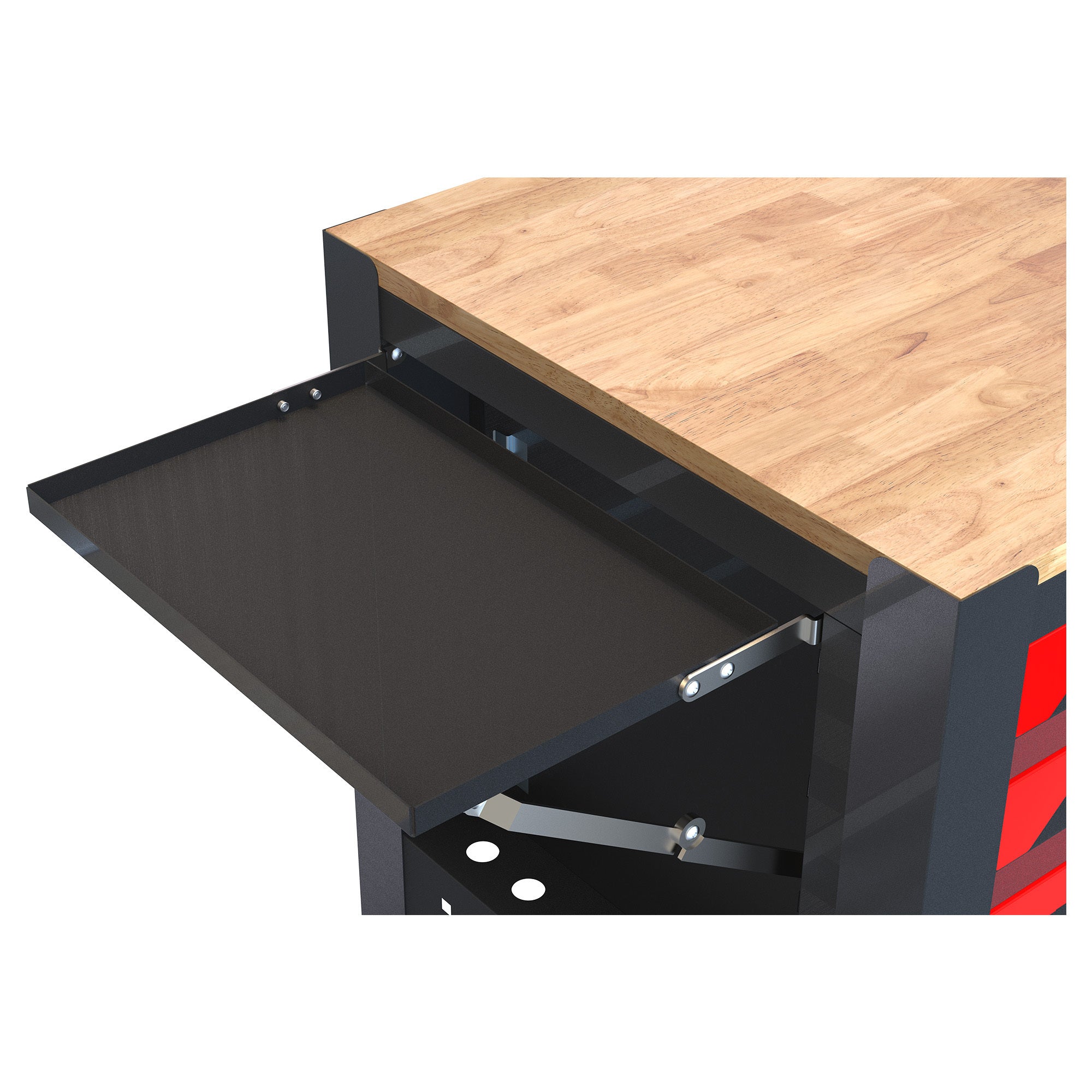 HAOYYE 4 DRAWERS MULTIFUNCTIONAL TOOL CART WITH WHEELS AND WOODEN TOP Sturdy Space-Saving Heavy Duty Modern Design Adults Dorm Room Easy Assembly Bedroom Furniture