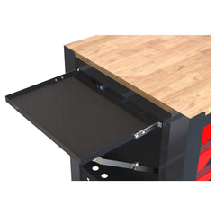 HAOYYE 4 DRAWERS MULTIFUNCTIONAL TOOL CART WITH WHEELS AND WOODEN TOP Sturdy Space-Saving Heavy Duty Modern Design Adults Dorm Room Easy Assembly Bedroom Furniture