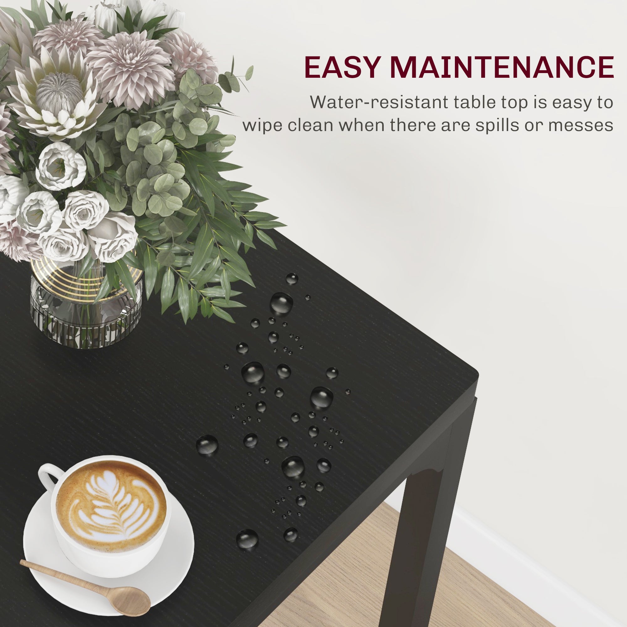 HAOYYE Modern Dining Table and Chairs Set for Kitchen or Dining Room, Space Saving Design with Sturdy Metal Frame and Wood Finish, Ideal for Apartment, Home, Office, or Small Spaces